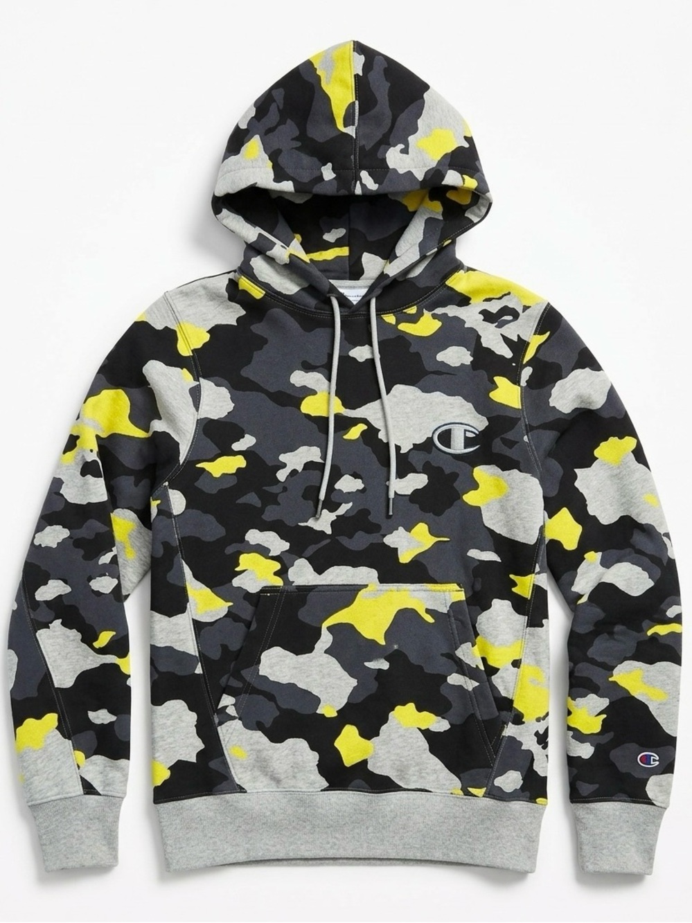 Champion  Grey Black Yellow Camo Hoodie